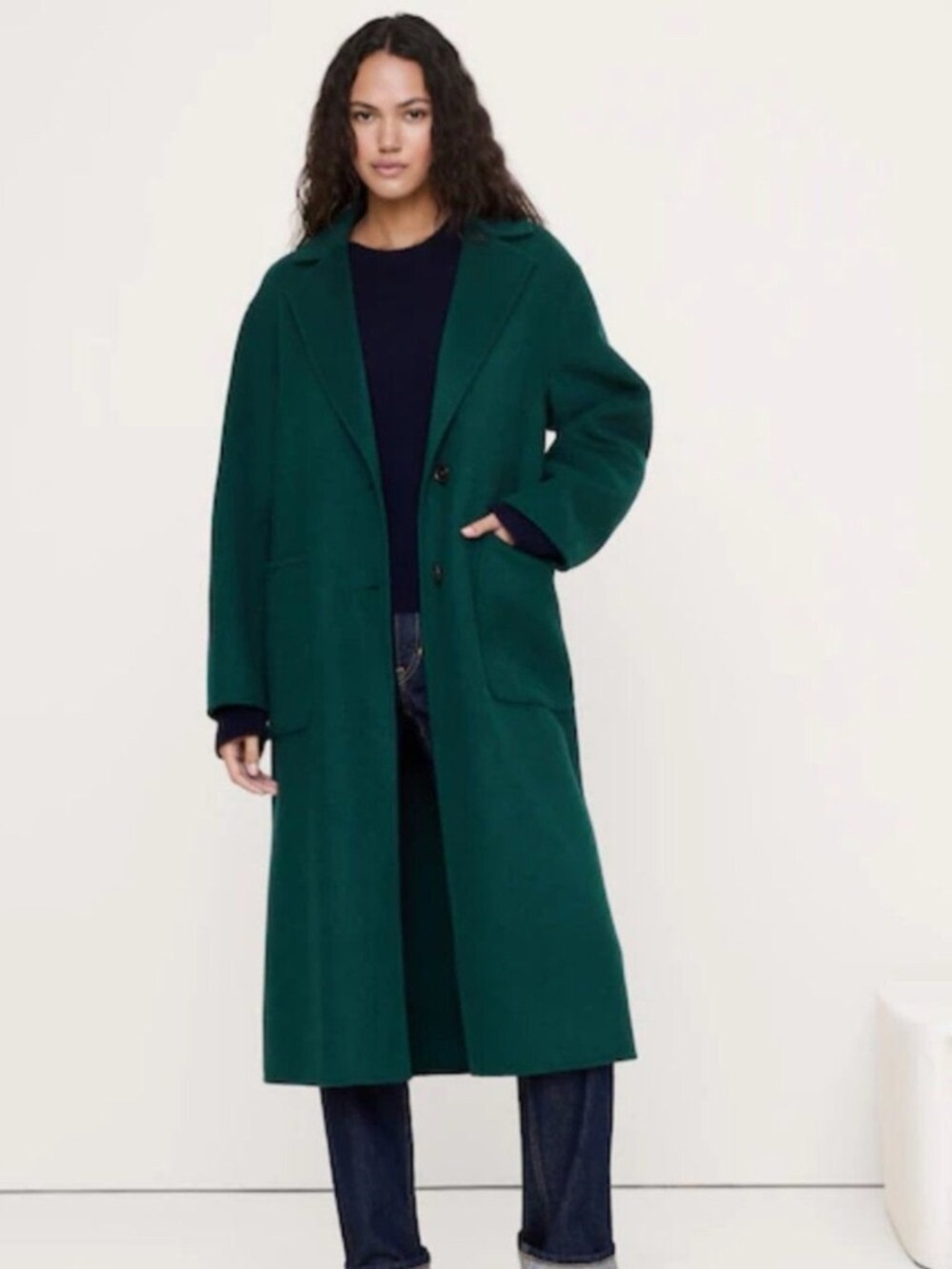 NWT Banana Republic Double Faced Top Coat // Forest Green